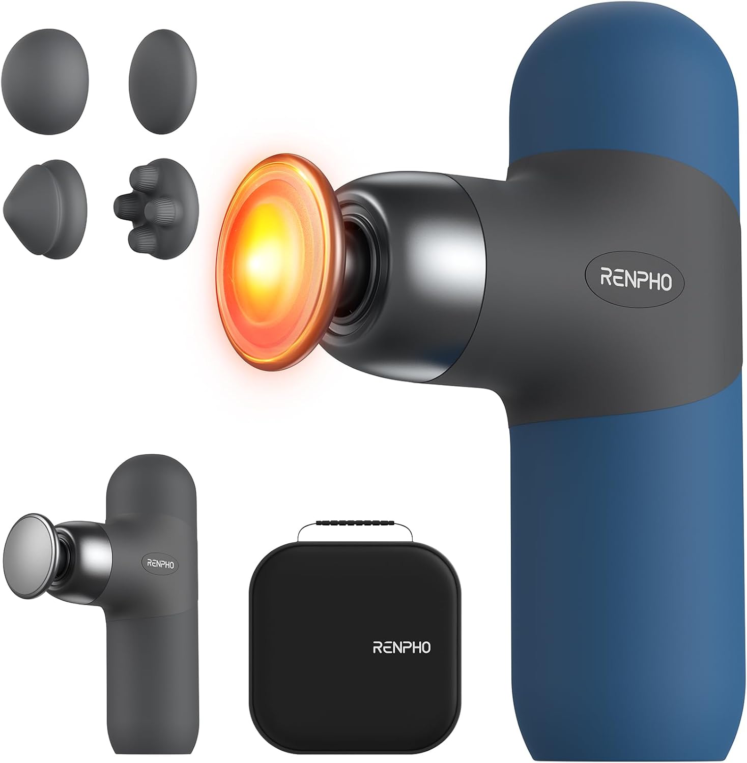 RENPHO Mini Heated Massage Gun - Portable Deep Tissue Relief