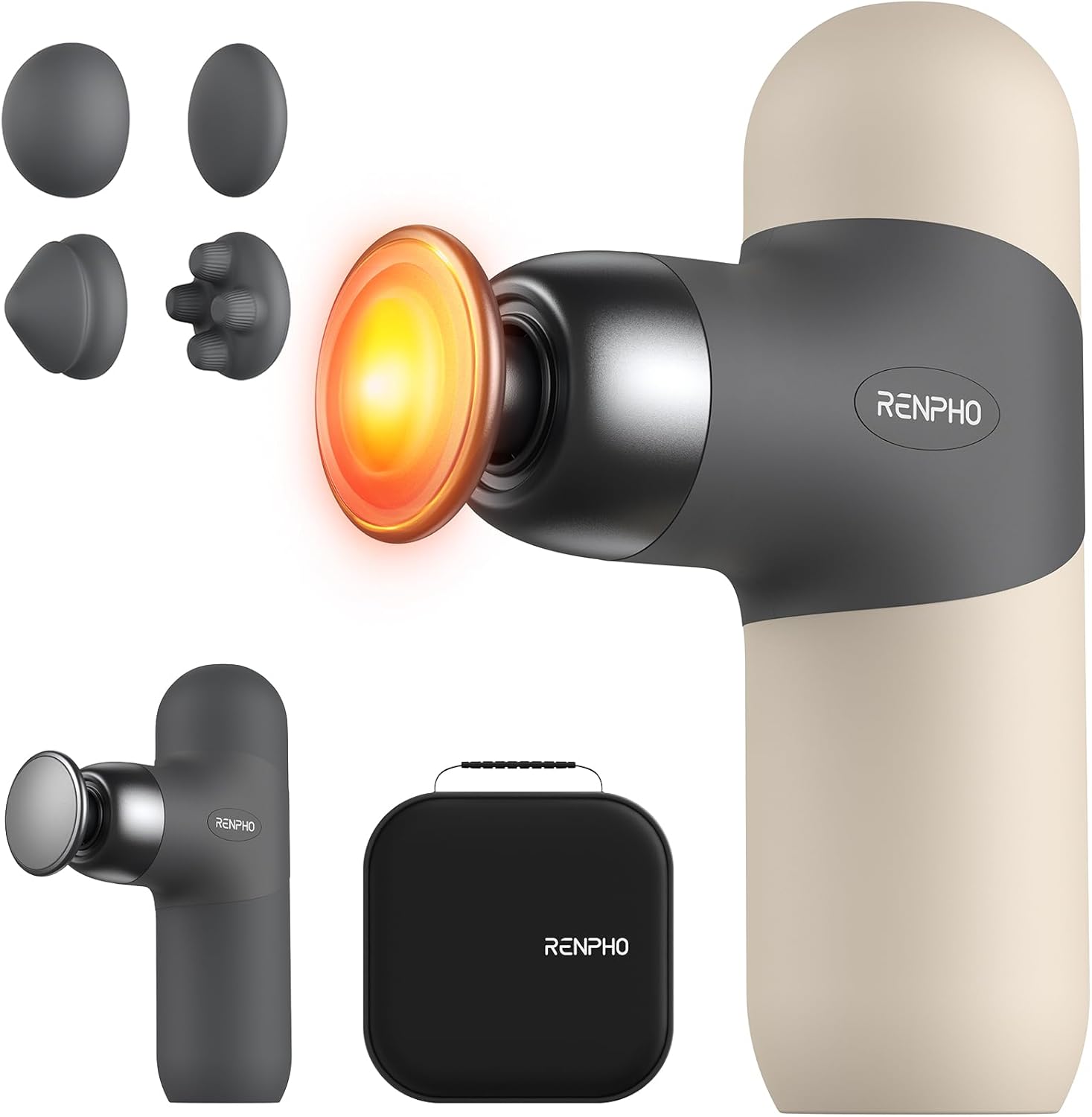 RENPHO Mini Heated Massage Gun - Portable Deep Tissue Relief