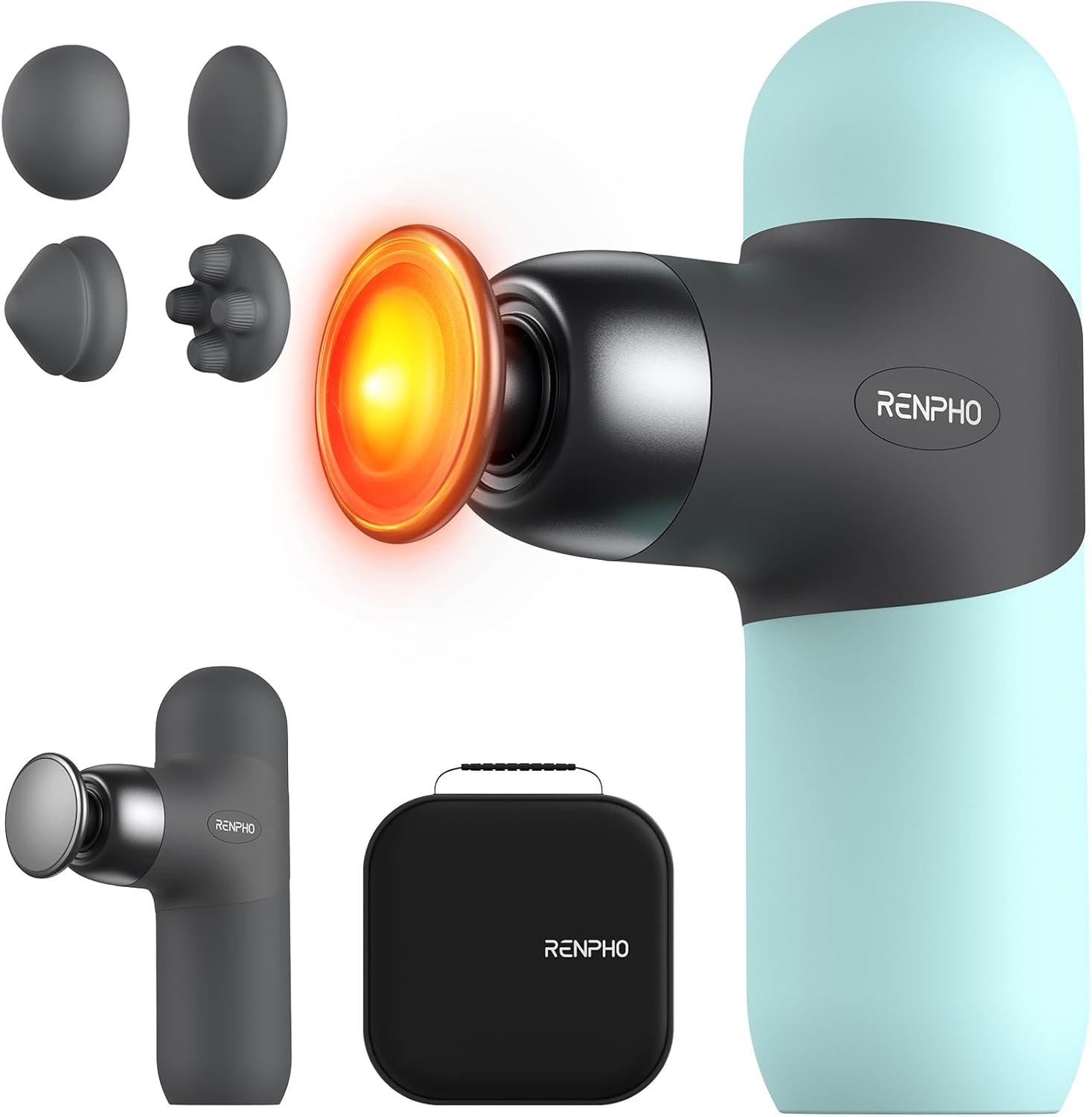 RENPHO Mini Heated Massage Gun - Portable Deep Tissue Relief
