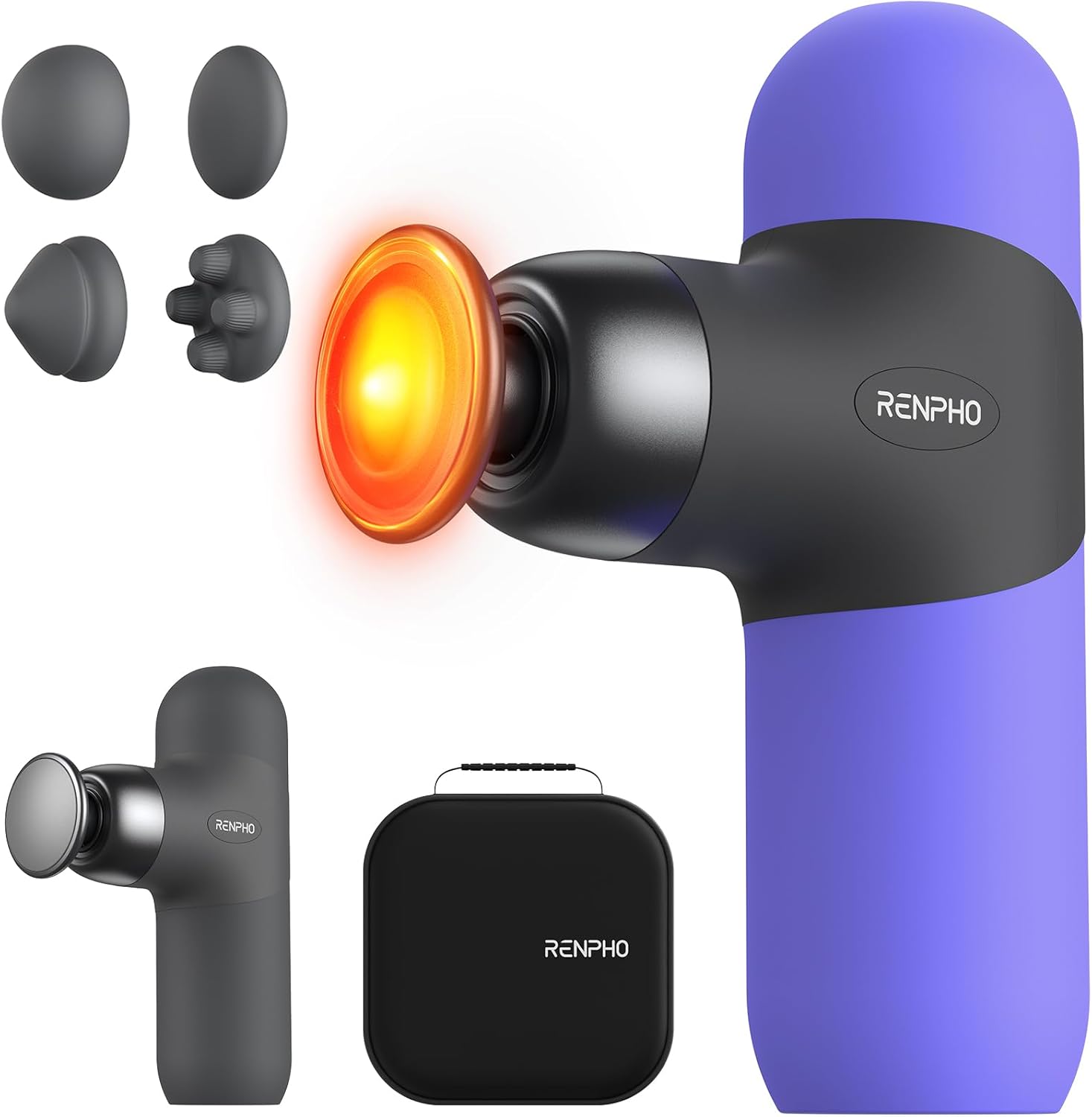 RENPHO Mini Heated Massage Gun - Portable Deep Tissue Relief