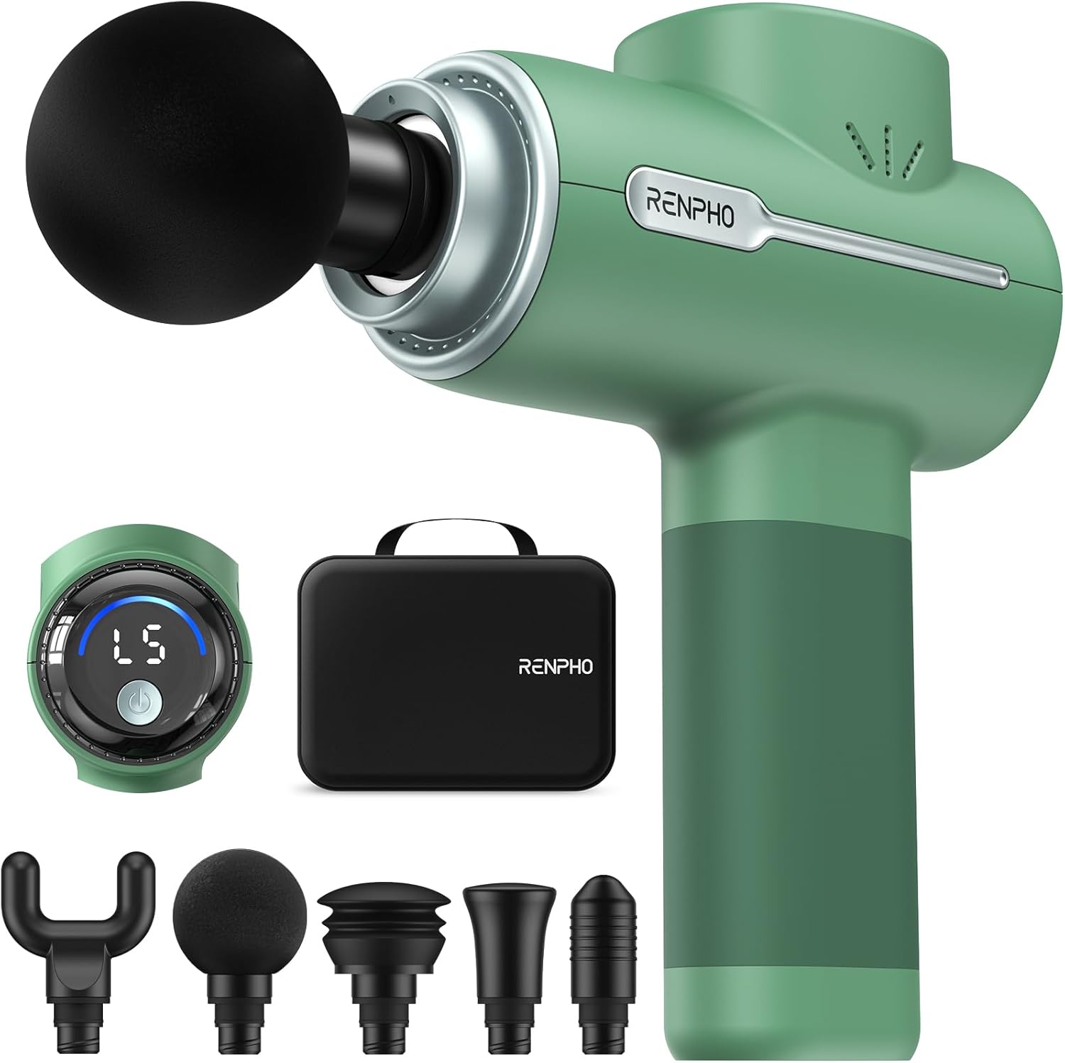 RENPHO Massage Gun: Deep Tissue, Smart App & Heat Options