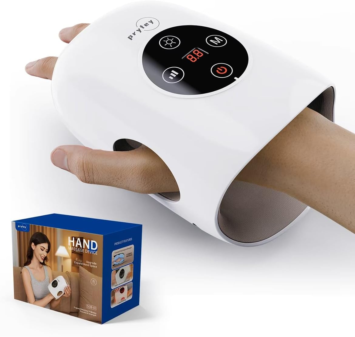 Hand Massager: 9 Modes, Heat Therapy, Cordless Relief