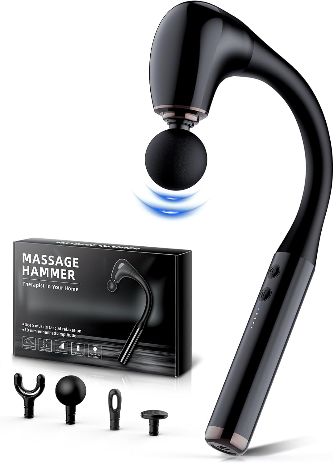 FVZ Massage Gun: Deep Tissue, Extended Handle, Pain Relief