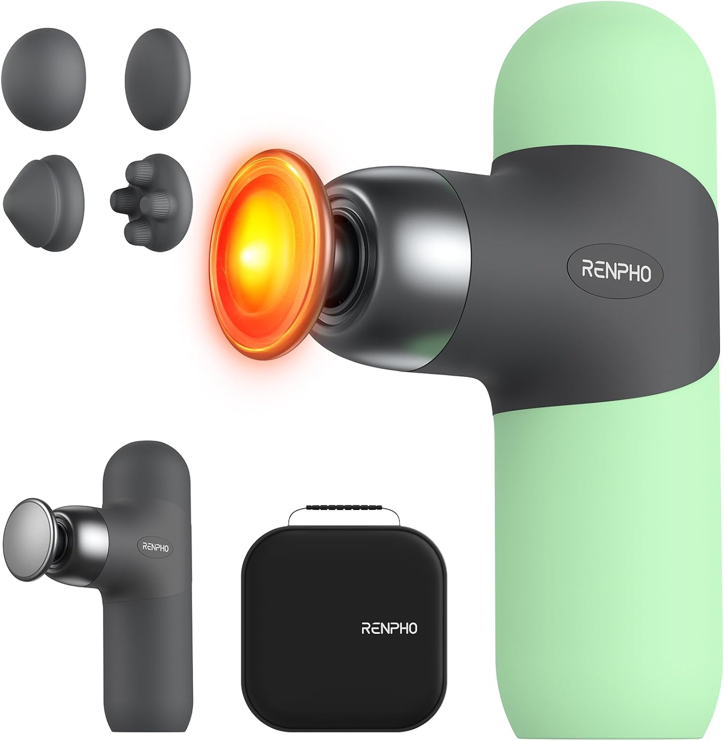 RENPHO Mini Heated Massage Gun - Portable Deep Tissue Relief