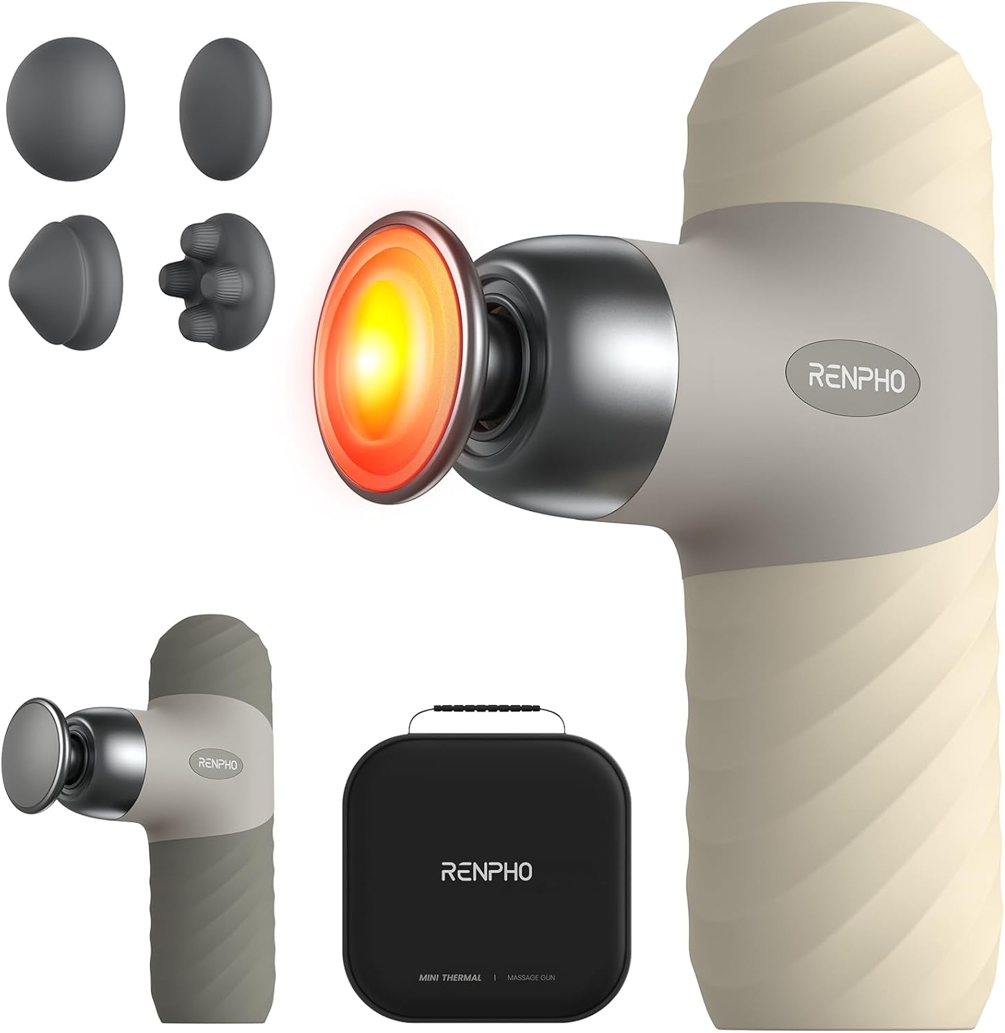 RENPHO Mini Heated Massage Gun - Portable Deep Tissue Relief