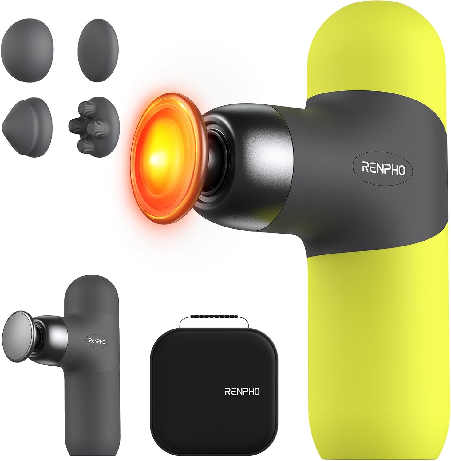 RENPHO Mini Heated Massage Gun - Portable Deep Tissue Relief