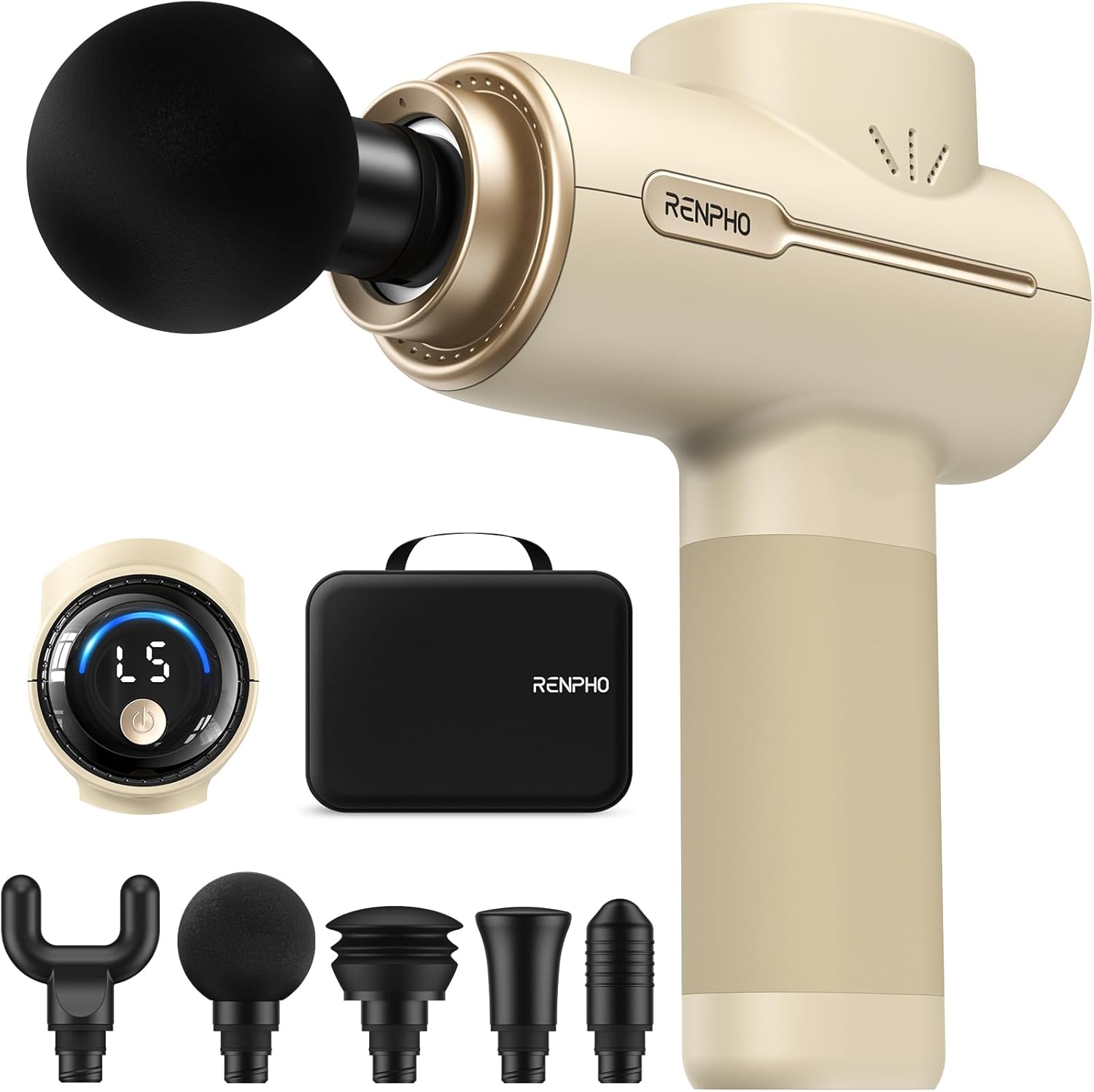 RENPHO Massage Gun: Deep Tissue, Smart App & Heat Options