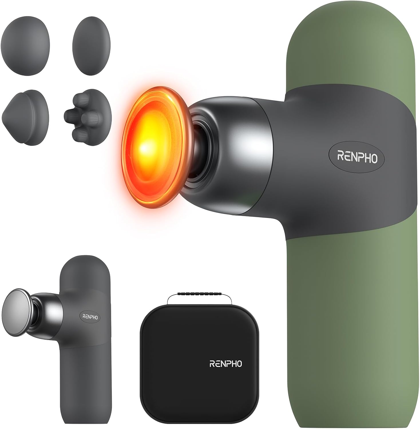 RENPHO Mini Heated Massage Gun - Portable Deep Tissue Relief