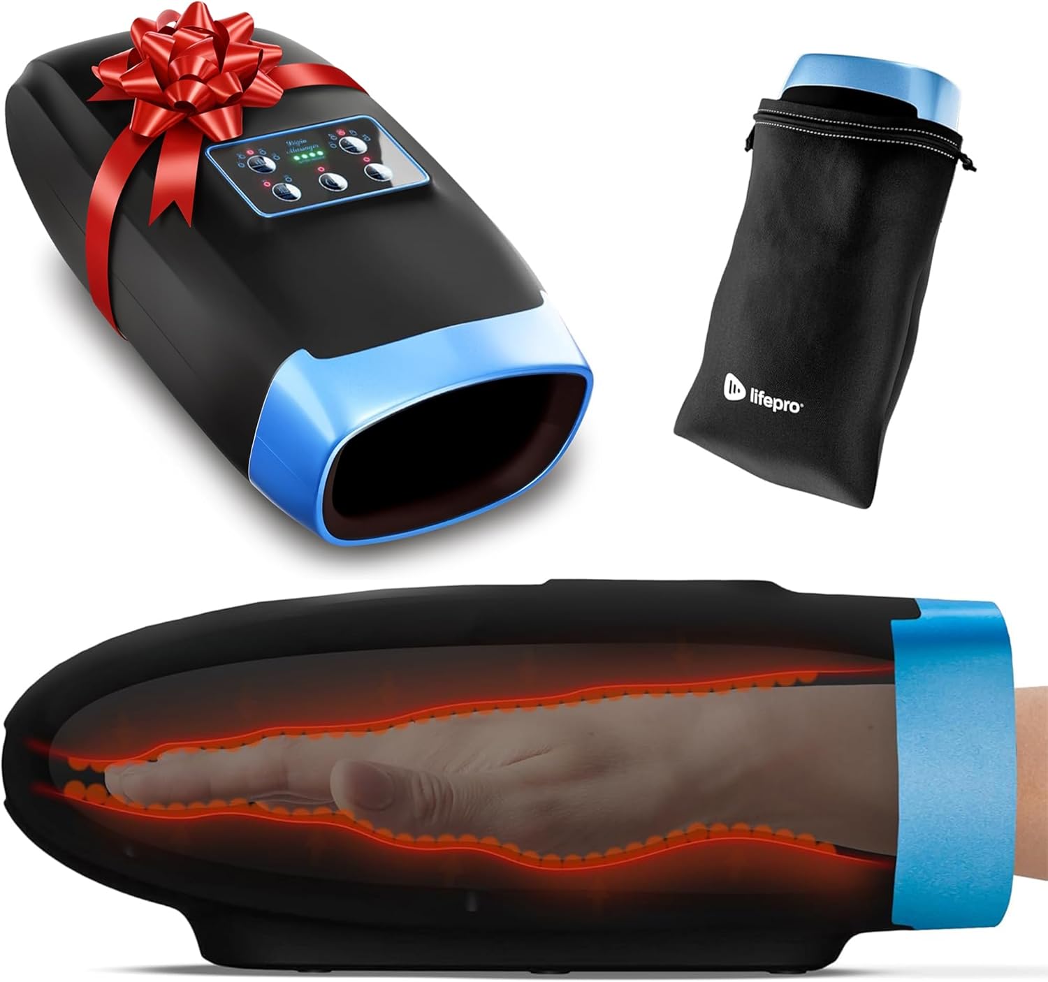 LifePro Hand Massager - Heat, Compression, 6 Modes