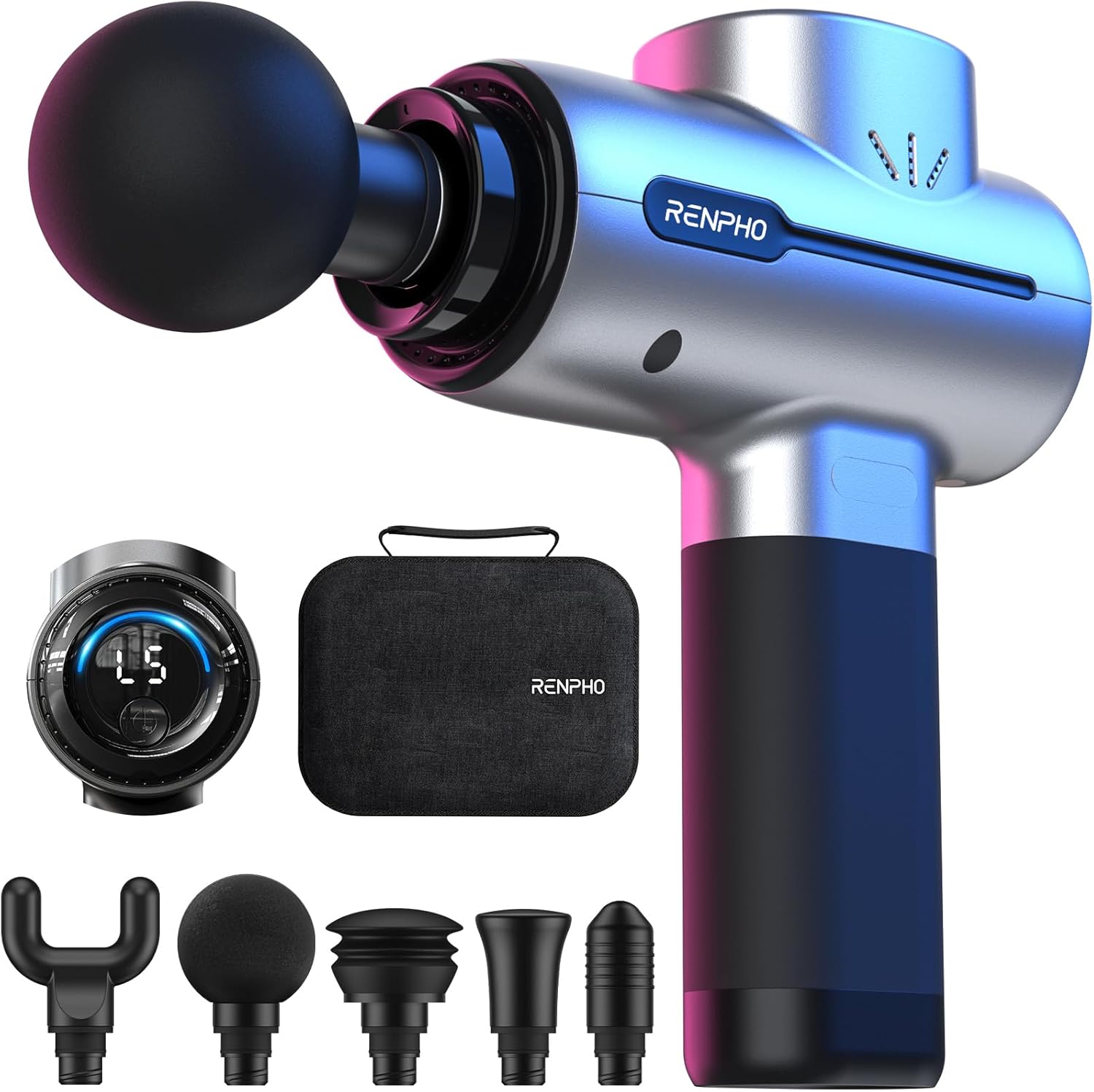 RENPHO Massage Gun: Deep Tissue, Smart App & Heat Options