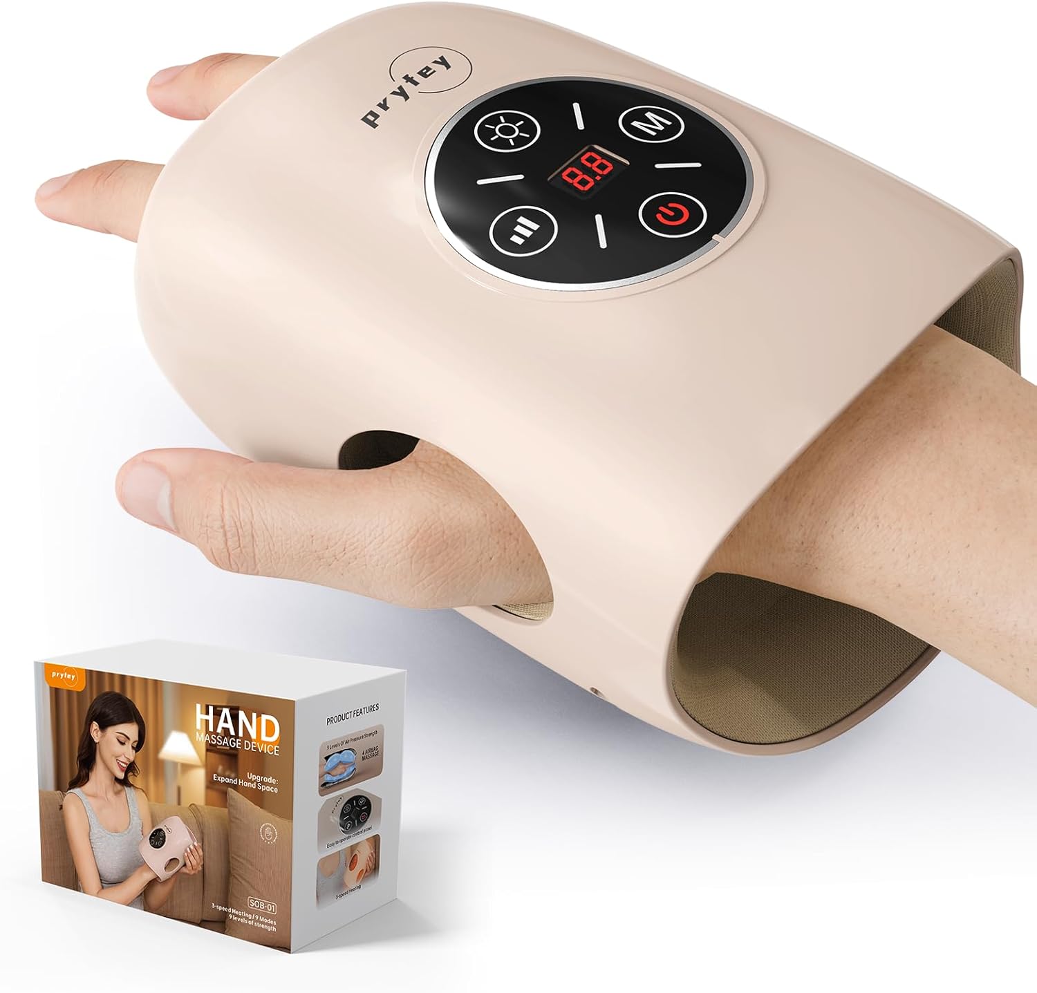 Hand Massager: 9 Modes, Heat Therapy, Cordless Relief